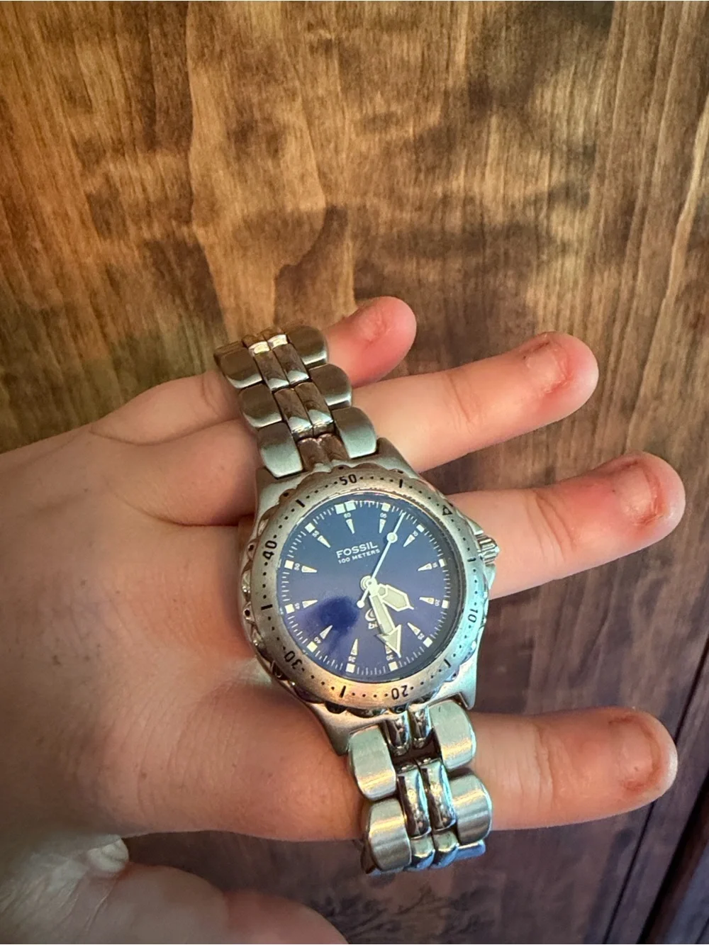 Fossil Blue and Silver Watch